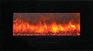 Amantii WM-FM-34-4423-BG Wall Mount/ Flush Mount Smart Electric  34" Indoor / Outdoor WiFi Enabled Fireplace , Featuring a MultiFunction Remote Control , Multi Speed Flame Motor