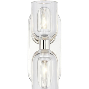 Alora WV338902PNCC LUCIAN 11" WV POLISHED NICKEL CLEAR CRYSTAL  2 X 60W E12