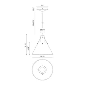 Alora PD584510MB ARCHER 10" PD MATTE BLACK CORD 72 1X60W E26