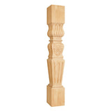 Hardware Resources P29MP 5" W x 5" D x 35-1/2" H Maple Fluted Acanthus Post
