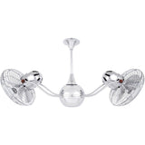 Matthews Fan VB-CR-MTL Vent-Bettina 360° dual headed rotational ceiling fan in polished chrome finish with metal blades.