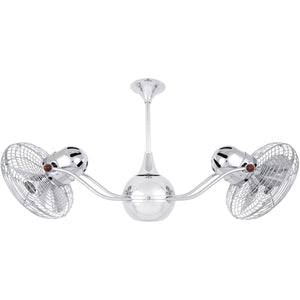 Matthews Fan VB-CR-MTL Vent-Bettina 360° dual headed rotational ceiling fan in polished chrome finish with metal blades.