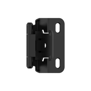 Amerock Cabinet Hinge 1/2 inch (13 mm) Overlay Hinge Matte Black 2 Pack Self-Closing Hinge Partial Wrap Hinge Cabinet Door Hinge