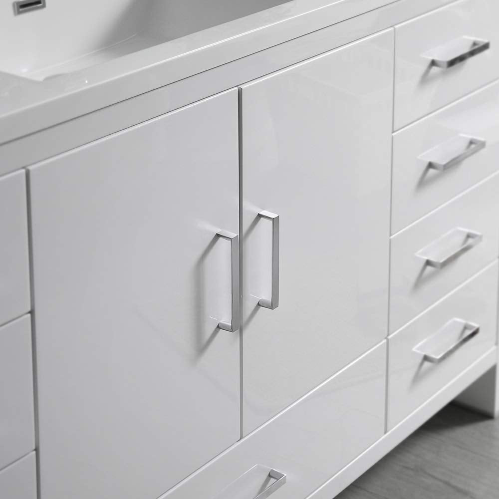 Fresca FCB9460WH-S-I Fresca Imperia 60" Glossy White Free Standing Modern Bathroom Cabinet w/ Integrated Single Sink