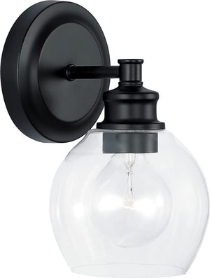Capital Lighting 621111MB-426 Mid Century 1 Light Sconce Matte Black