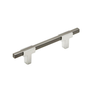 Amerock Cabinet Pull Polished Chrome/Black Chrome 3-3/4 inch (96 mm) Center to Center Urbanite 1 Pack Drawer Pull Drawer Handle Cabinet Hardware