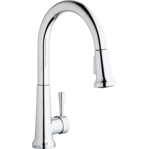 Elkay Everyday LK6000CR Single Hole Deck Mount Kitchen Faucet with Pull-down Spray and Forward Only Lever Handle, Chrome