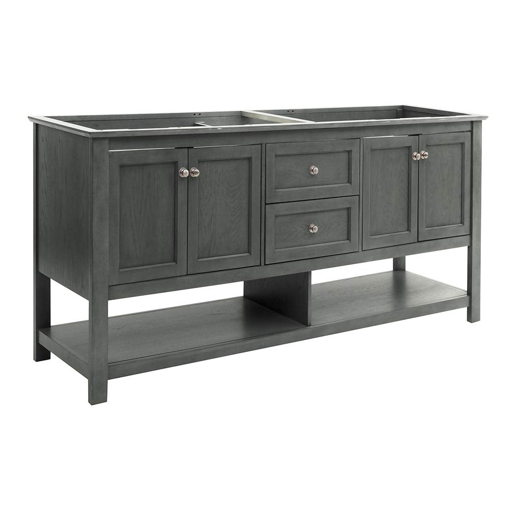 Fresca FCB2372VG-D Fresca Manchester Regal 72" Gray Wood Veneer Traditional Double Sink Bathroom Cabinet