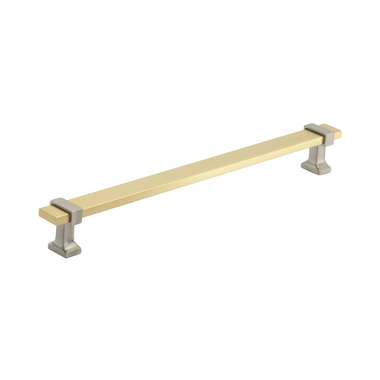 Amerock Cabinet Pull Brushed Gold/Satin Nickel 8-13/16 inch (224 mm) Center to Center Overton 1 Pack Drawer Pull Drawer Handle Cabinet Hardware