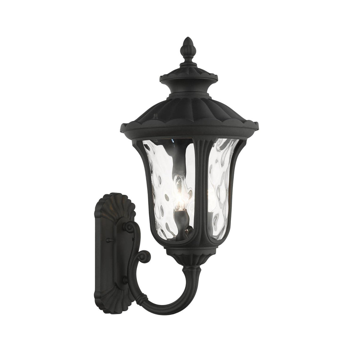 Livex Lighting 7856-14 Oxford 3-Light Outdoor Wall Lantern, 22" x 11" x 22", Black