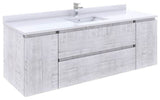 Fresca FCB31-123612RWH Fresca Formosa 59" Wall Hung Single Sink Modern Bathroom Cabinet in Rustic White