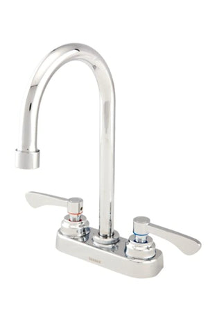 Gerber GC444554 Chrome Commercial Two Handle Centerset Lavatory Faucet W/ GOOSENECK...