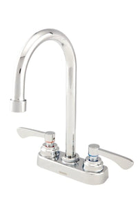 Gerber GC444554 Chrome Commercial Two Handle Centerset Lavatory Faucet W/ GOOSENECK...