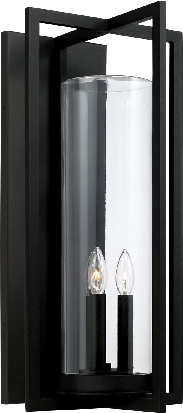 Capital Lighting 948231BK Kent 3 Light Outdoor Wall Lantern Black