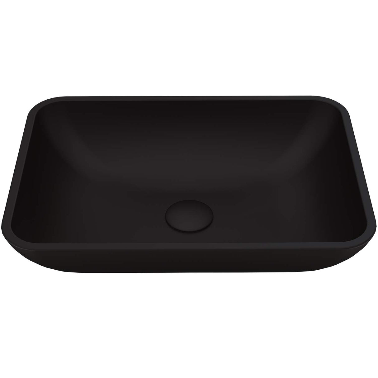 VIGO Sottile 18.125 inch L x 13 inch W Over the Counter Freestanding MatteShellTM Rectangular Vessel Bathroom Sink in Black - Sink for Bathroom VG07110