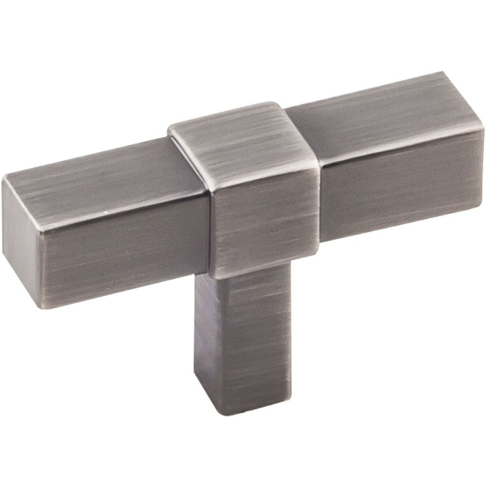 Jeffrey Alexander 293T-BNBDL 2" Brushed Pewter Zane Cabinet "T" Knob