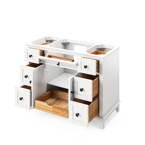 Jeffrey Alexander VKITSAV48WHBGR 48" White Savino Vanity, Black Granite Vanity Top, undermount rectangle bowl