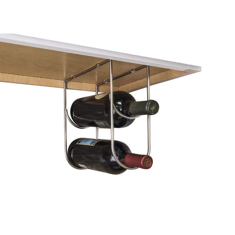 Hardware Resources WBH-SN-R Satin Nickel Under Cabinet Wine Bottle Rack