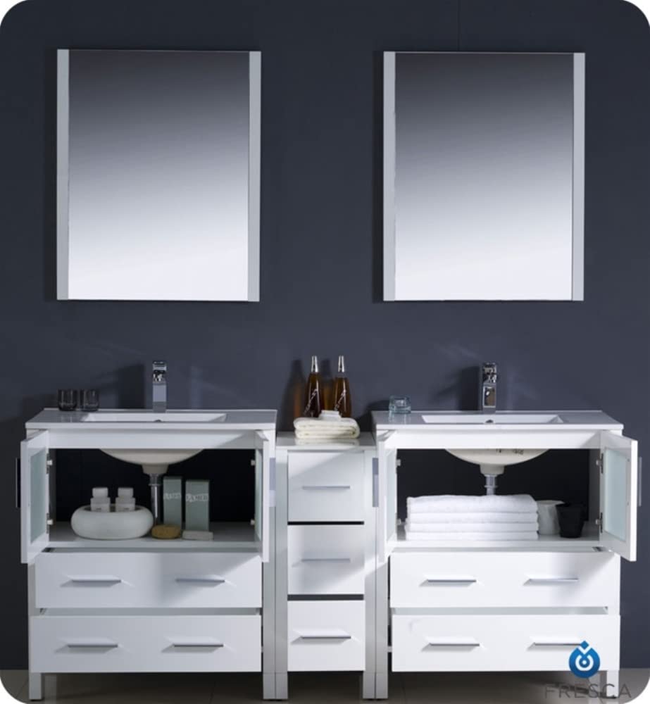 Fresca FCB62-301230WH Fresca Torino 72" White Modern Bathroom Cabinets