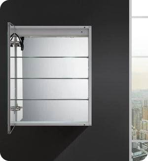 Fresca FMC022430-L Fresca Spazio 24" Wide x 30" Tall Bathroom Medicine Cabinet w/ LED Lighting & Defogger