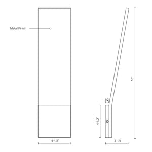 Kuzco EW7918-GY NEVIS 18" EW Gray 120V ELV LED 3000K 90CRI 16W