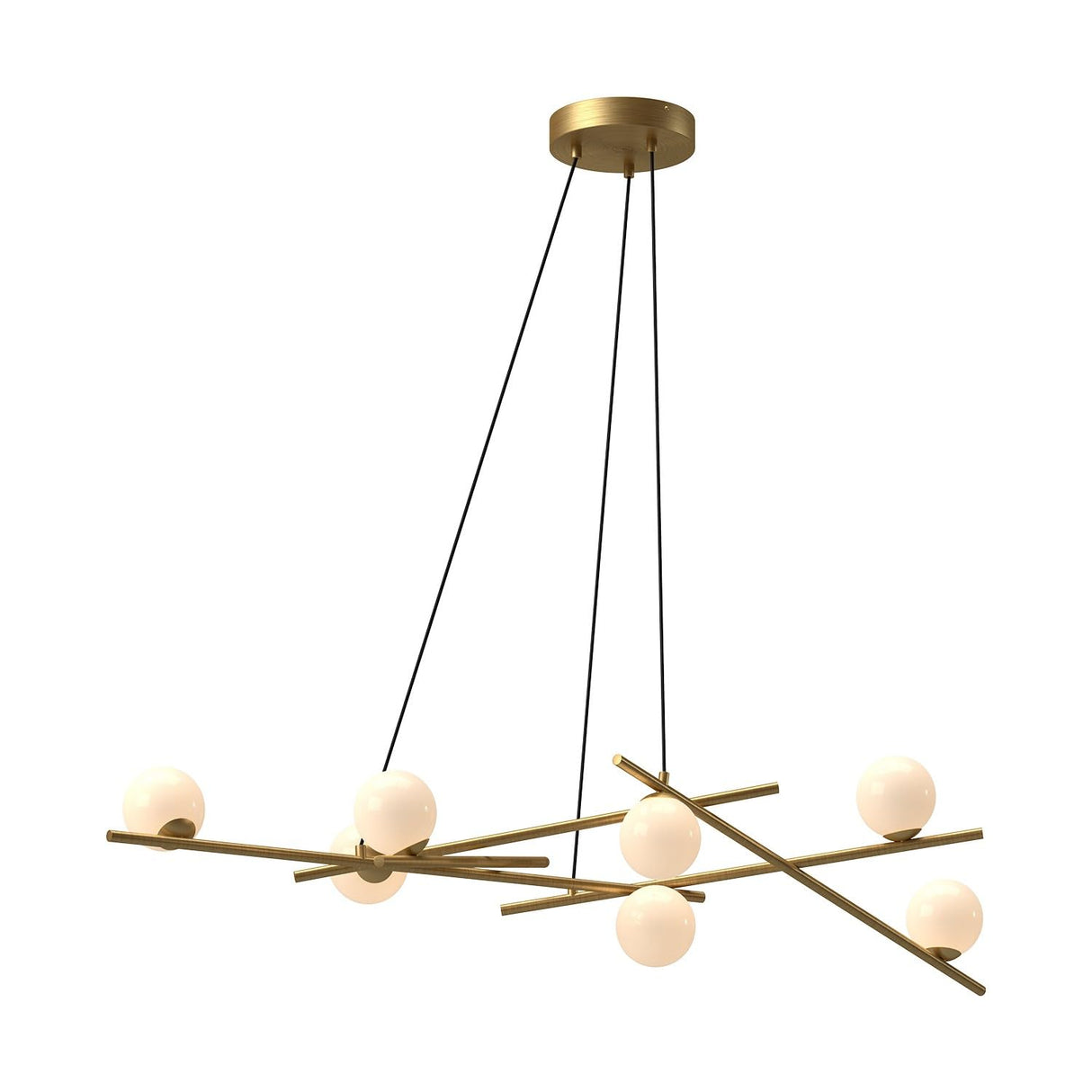 Kuzco CH89854-BG/GO AMARA 54" CHANDELIER BRUSHED GOLD TRANSITION GLOSSY OPAL GLASS 120" WIRE 120V TRIAC/ELV LED 3000K 90CRI 33W