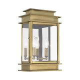 Livex Lighting 2016-01 Transitional Two Light Outdoor Wall Lantern from Princeton Collection Finish, Antique Brass