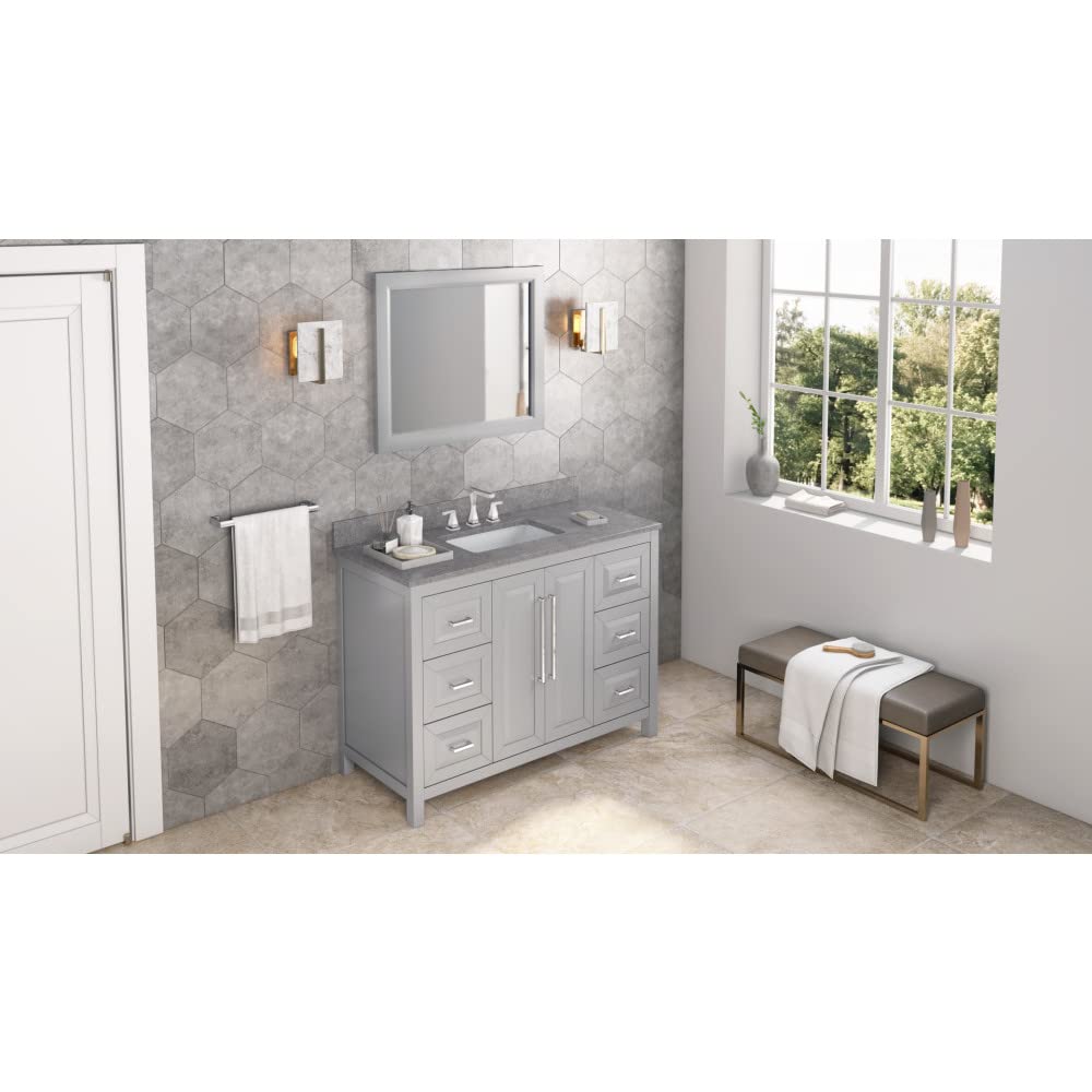 Jeffrey Alexander VKITCAD48GRSGR 48" Grey Cade Vanity, Steel Grey Cultured Marble Vanity Top, undermount rectangle bowl