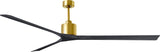 Matthews Fan NKXL-BRBR-BK-90 Nan XL 6-speed ceiling fan in Brushed Brass finish with 90” solid matte black wood blades