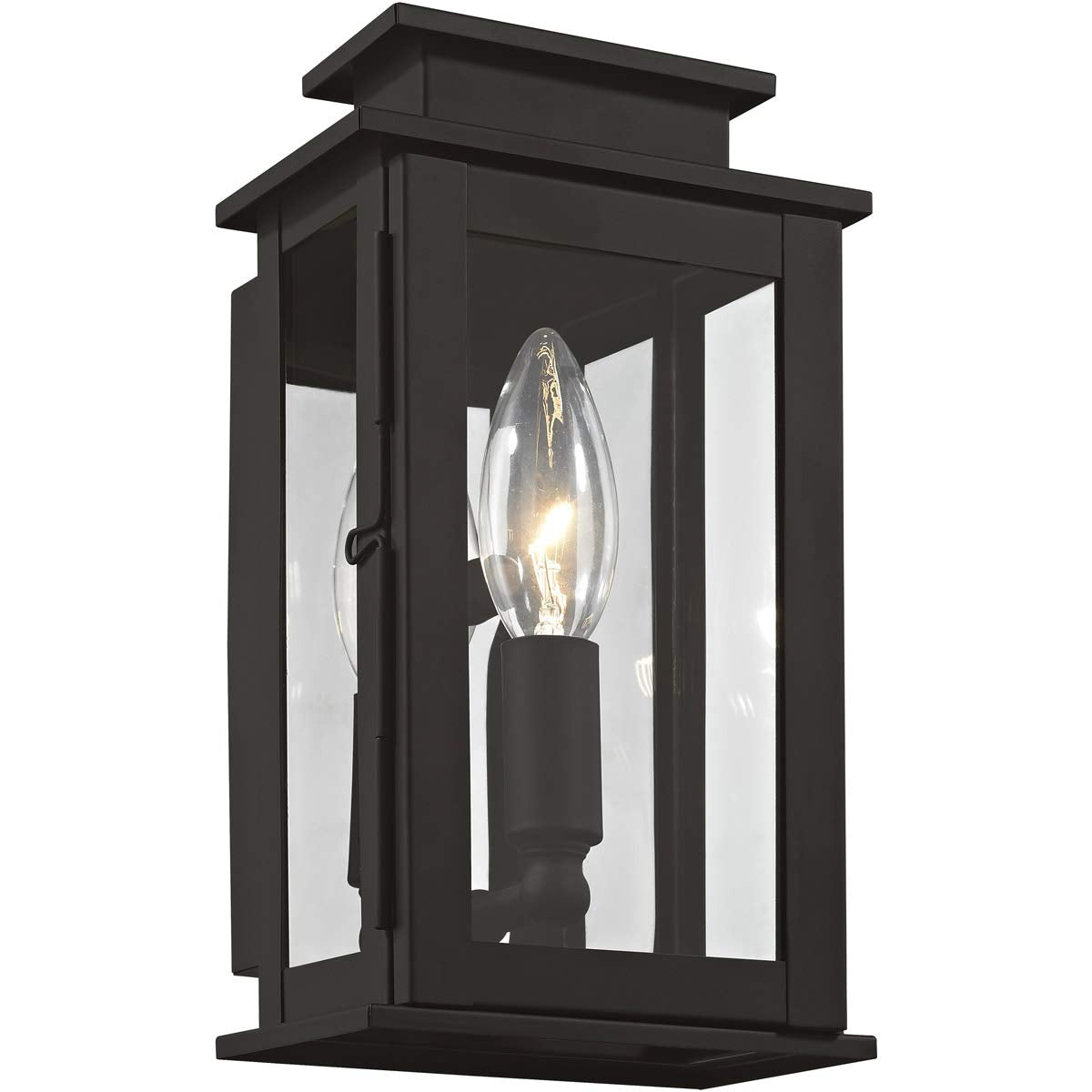 Livex Lighting 20191-04 Transitional One Light Outdoor Wall Lantern from Princeton Collection in Black Finish