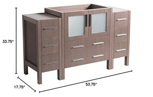 Fresca FCB62-123012GO Fresca Torino 54" Gray Oak Modern Bathroom Cabinets
