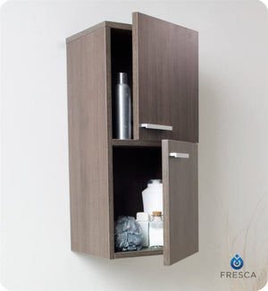 Fresca FST8091GO Fresca Gray Oak Bathroom Linen Side Cabinet w/ 2 Storage Areas