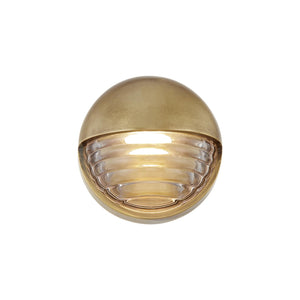Alora WV330106VBCR PALAIS 6" WV VINTAGE BRASS CLEAR RIBBED GLASS  9W LED 90 3000K AC LED