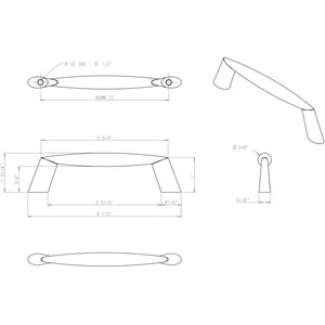 Elements 988-96MB 96 mm Center-to-Center Matte Black Zachary Cabinet Pull