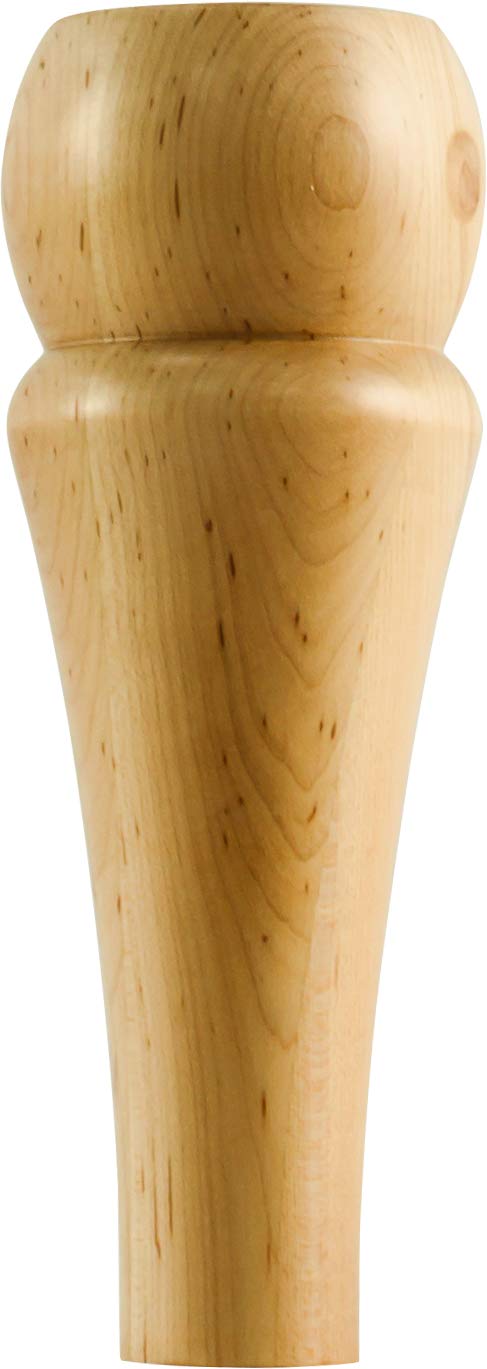 Hardware Resources BF14-2-RW 4" W x 4" D x 4" H Rubberwood Square Tapered Bun Foot