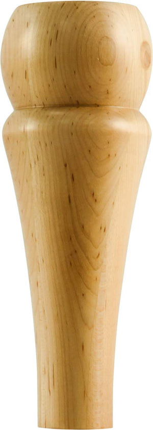 Hardware Resources BF14-3-ALD 4" W x 4" D x 4" H Alder Round Grooved Tapered Bun Foot