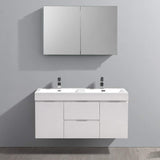 Fresca FVN8348GO-D Fresca Valencia 48" Gray Oak Wall Hung Double Sink Modern Bathroom Vanity w/ Medicine Cabinet