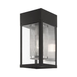 Livex Lighting 20761-04 Franklin - 12" One Light Outdoor Wall Lantern, Black Finish with Clear Glass with Stainless Steel Mesh Shade