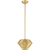 Livex Lighting 40401-12 Amsterdam - 16" One Light Mini Pendant, Satin Brass Finish with Satin Brass Metal Shade