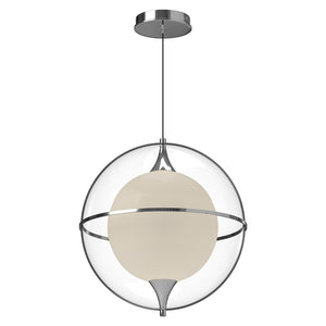 Kuzco PD76716-CH ARIES 16" PENDANT CHROME 120" WIRE 120V TRIAC/ELV LED 3000K 90CRI 21W
