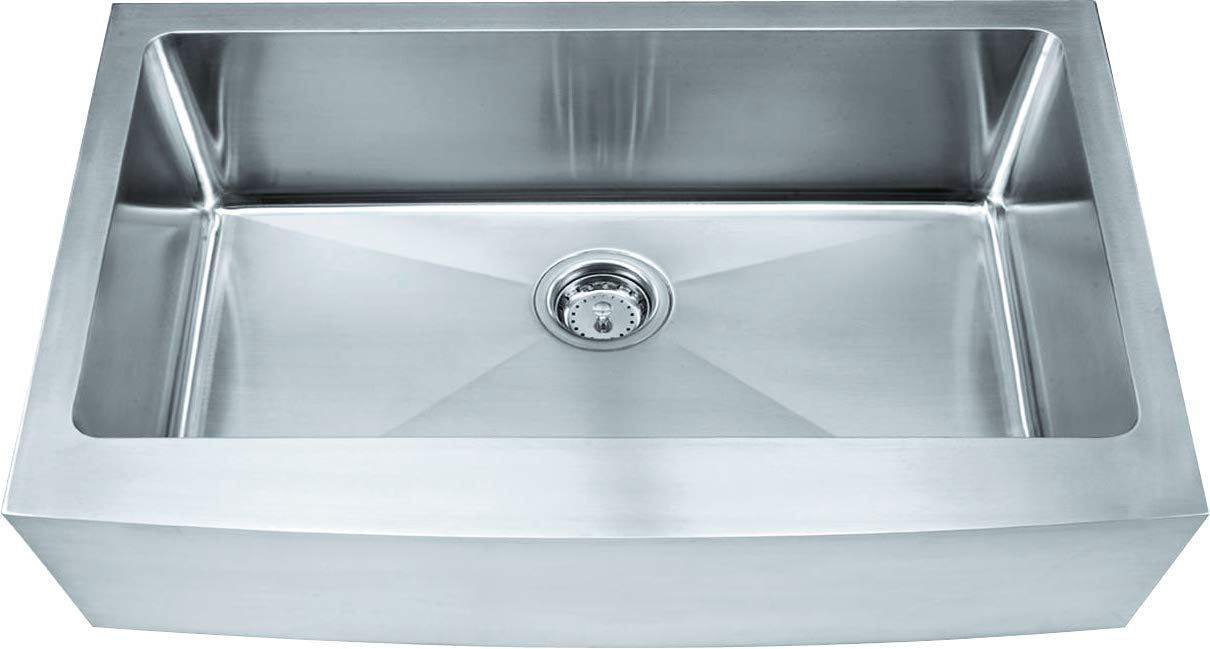 Hardware Resources HA200 35-7/8" L x 20-3/4" W x 10" D Apron-front/Farmhouse 16 Gauge Stainless Steel Single Bowl Sink