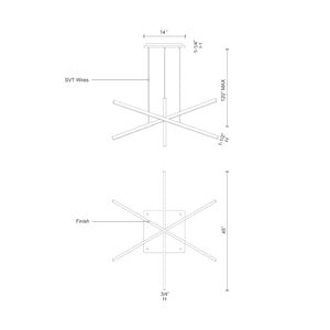 Kuzco MP10303-BK VEGA 3 Head MP Black 120V ELV LED 3000K 90CRI 95W