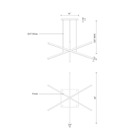 Kuzco MP10303-BN VEGA 3 Head MP Brushed Nickel 120V ELV LED 3000K 90CRI 95W