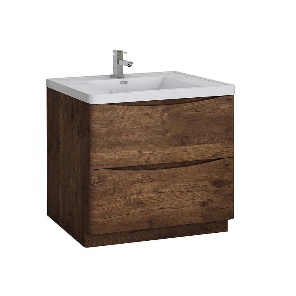 Fresca FCB9136RW-I Fresca Tuscany 36" Rosewood Free Standing Modern Bathroom Cabinet w/ Integrated Sink