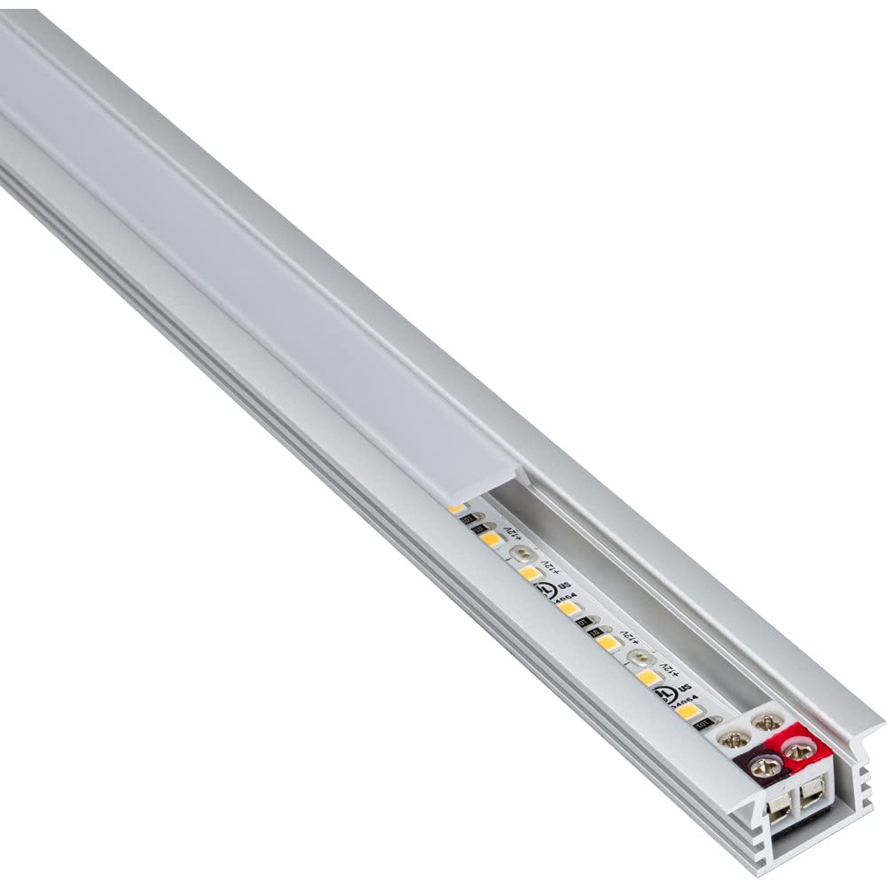 Task Lighting LV2PX12V09-03W4 6-5/8" 99 Lumens 12-volt Standard Output Linear Fixture, Fits 9" Wall Cabinet, 3 Watts, Recessed 002XL Profile, Single-white, Cool White 4000K