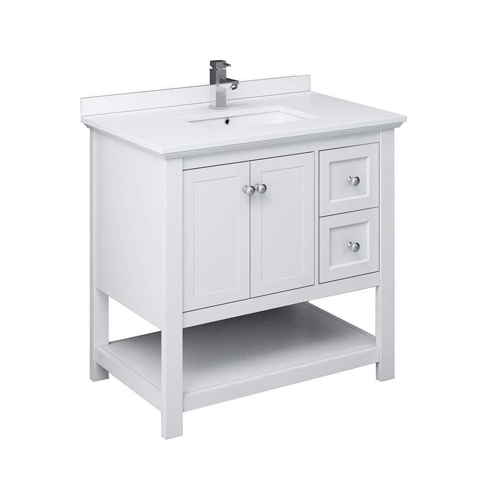 Fresca FCB2336WH-CWH-U Cabinet with Top and Sink