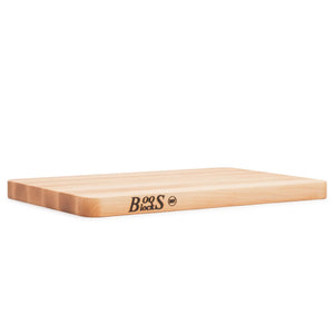 John Boos 212 Chop-N-Slice Maple Wood Cutting Board for Kitchen Prep, 1" Thick, Small, Edge Grain, Rectangle Charcuterie Block, 16" x 10", Reversible 16X10X1 MPL-EDGE GR-REV-NO GRV-