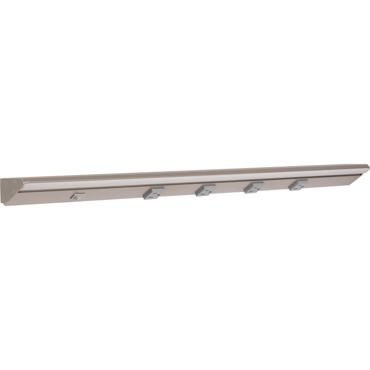 Task Lighting LP30QD10NDGSN30 30-1/2" 1000 Lumen Direct Voltage DV Lighted Power Strip, Satin Nickel Finish, Grey Receptacles, 3000K Soft White