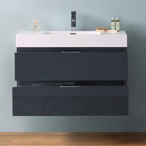 Fresca FCB8336WH-I Fresca Valencia 36" Glossy White Wall Hung Modern Bathroom Vanity