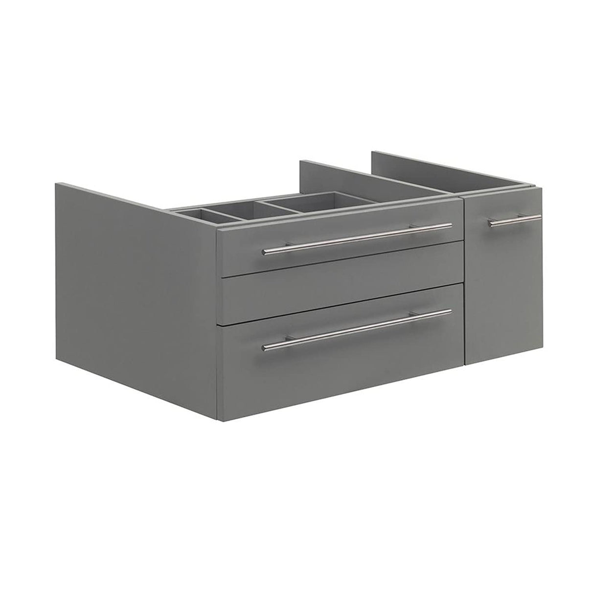 Fresca FCB6136GR-VSL-L Fresca Lucera 36" Gray Wall Hung Vessel Sink Modern Bathroom Cabinet - Left Version